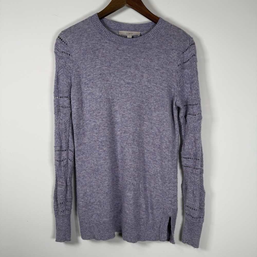 Loft Light Purple Sweater Cutout Sleeves Women's Size Small